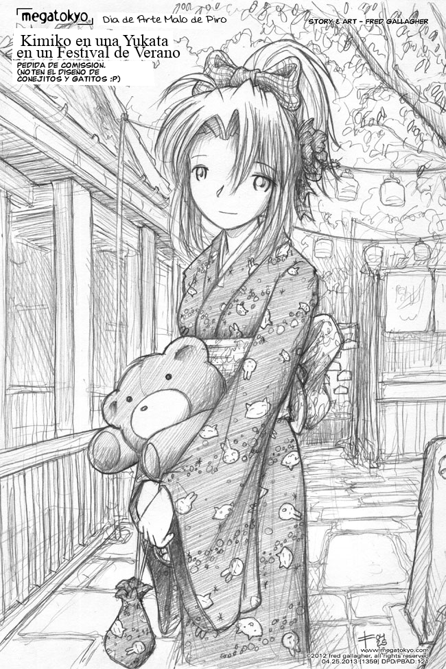 Tira #1360: DdAMdP: Kimiko en una Yukata en un Festival de Verano